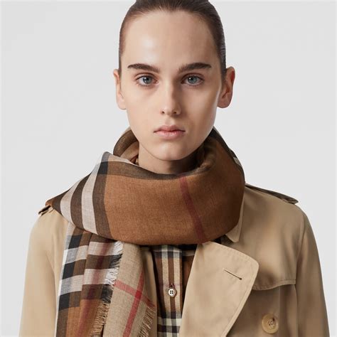 burberry beige coat|Burberry beige plaid wool scarf.